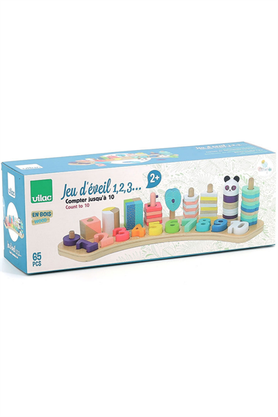 Vilac - Early learning toy 1,2,3… - Ahşaptan Öğrenme Oyunu 1,2,3,… Çok Renkli