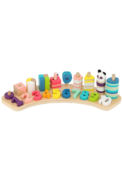 Vilac - Early learning toy 1,2,3… - Ahşaptan Öğrenme Oyunu 1,2,3,… Çok Renkli