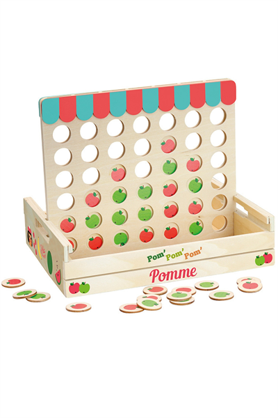 Vilac - Four Apples in a Row - Sıralı 4 Elma Oyunu Çok Renkli