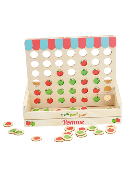 Vilac - Four Apples in a Row - Sıralı 4 Elma Oyunu Çok Renkli