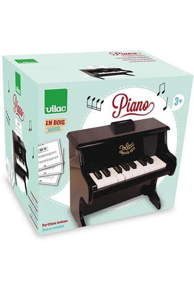 Vilac - Mini Piyano Siyah Çok Renkli