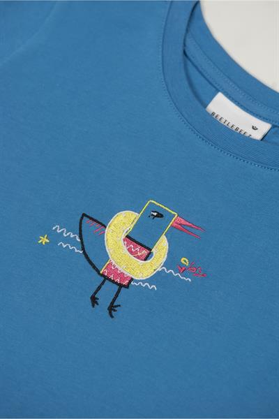 Beetlebeez / Wings and Waves T-Shirt (Blue Rib)Kısa Kollu Baskılı Çocuk T-Shirt Mavi