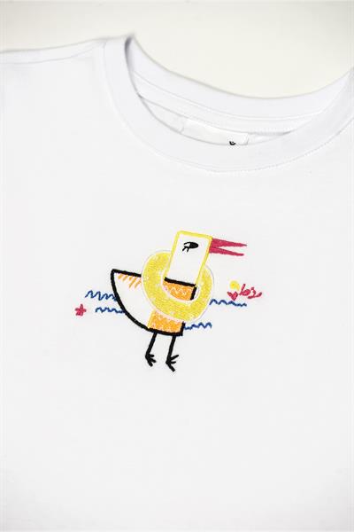 Beetlebeez / Wings and Waves T-Shirt Kısa Kollu Nakışlı Çocuk T-Shirt Beyaz