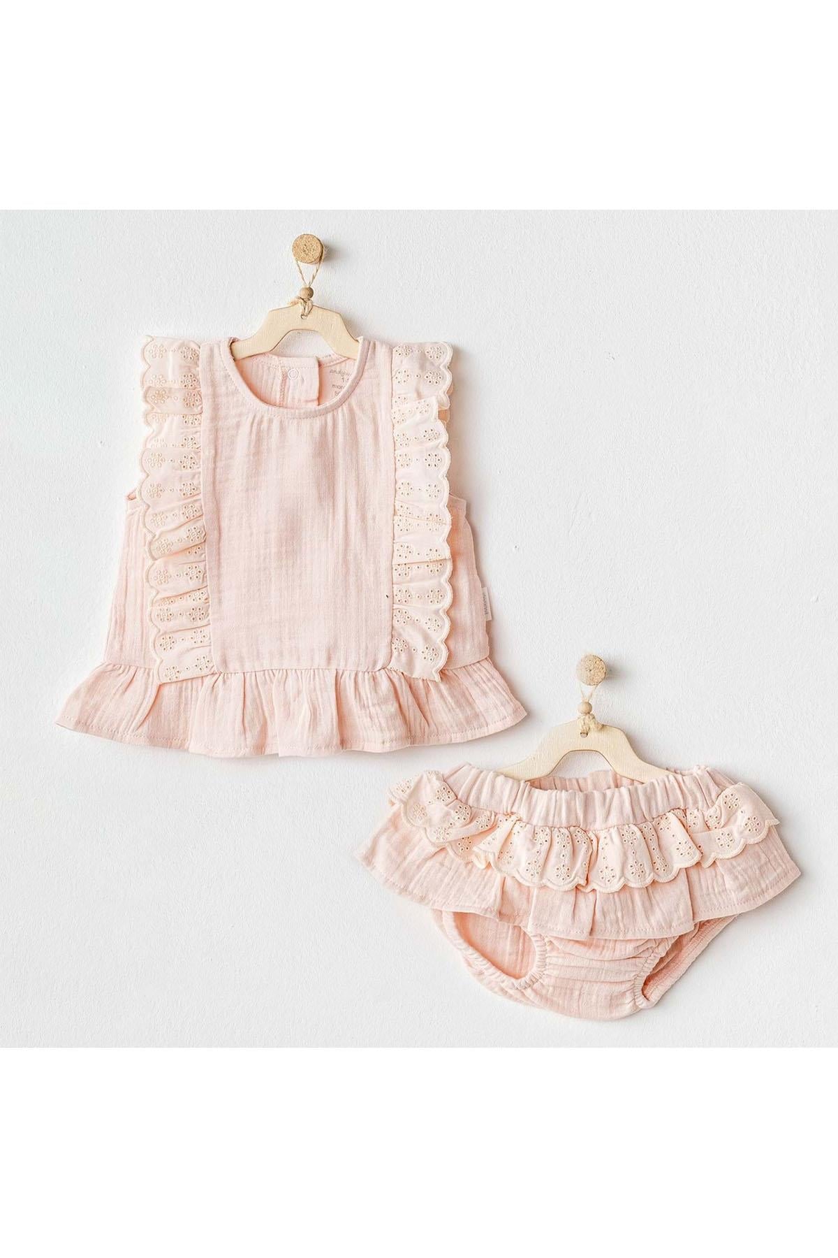 ANDYWAWA / BEBEK TAKIM 2 PCS SET MUSLIN HOME PINK