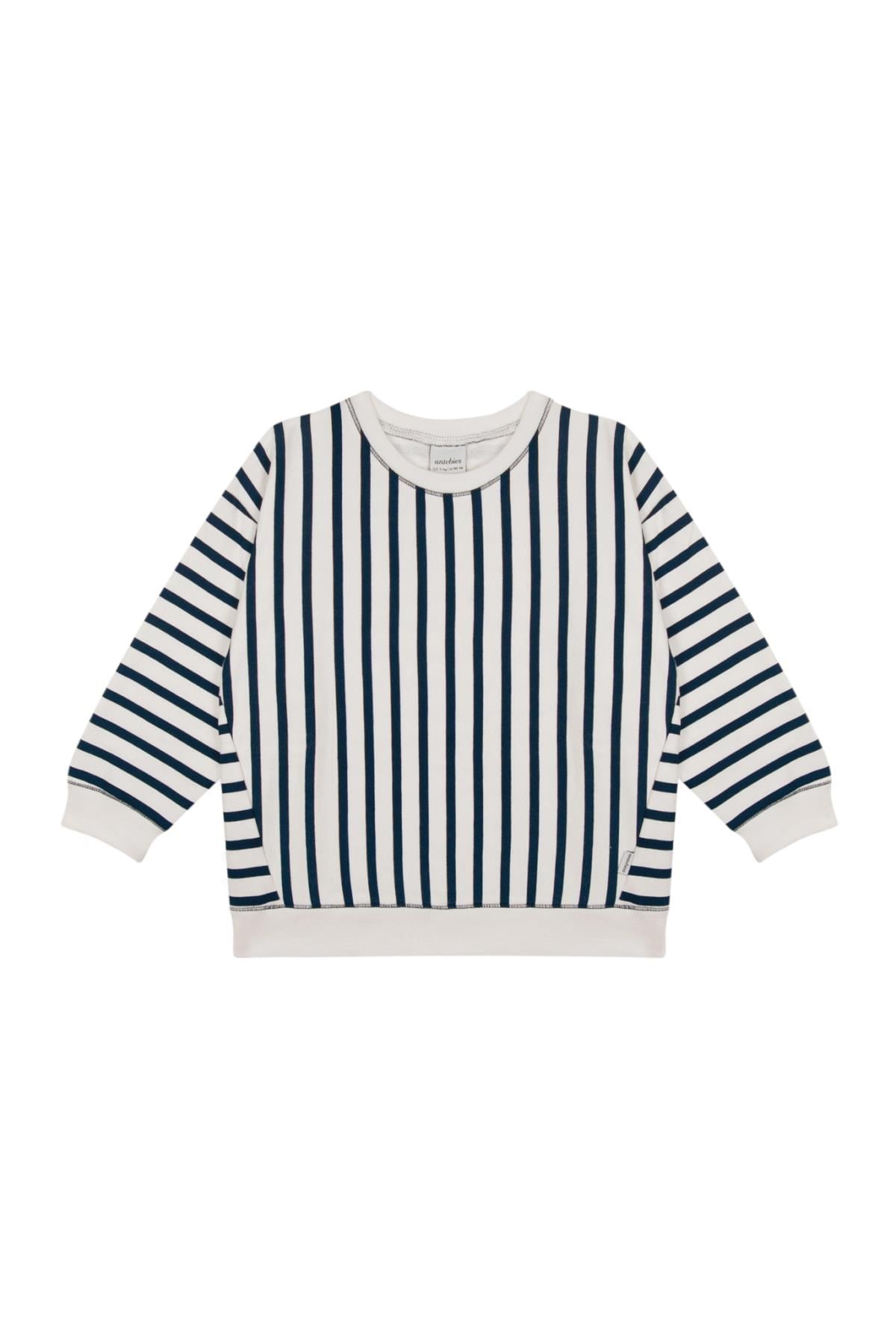 Antebies / Çizgili Sweatshirt Lacivert