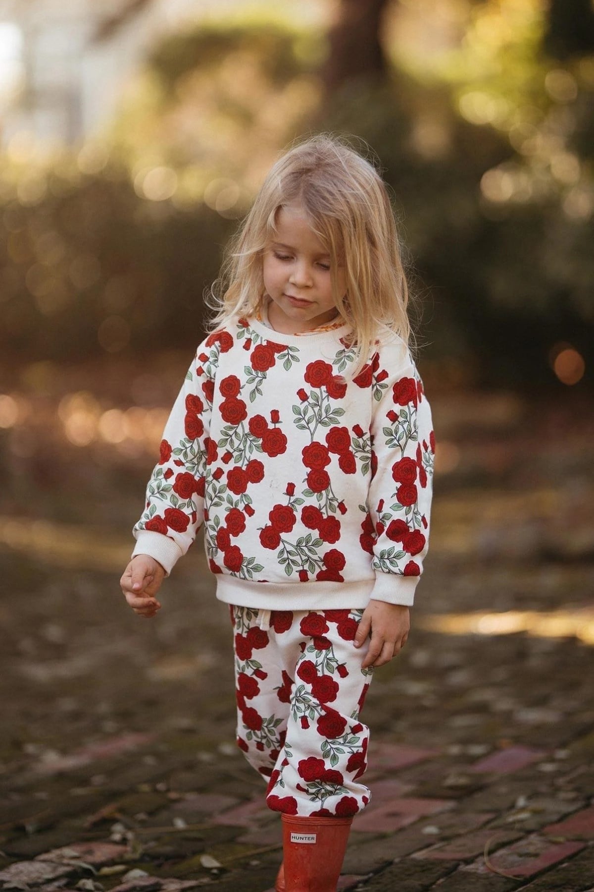 Antebies / Gül Bahçesi Sweatshirt Pantolon Set Kırmızı