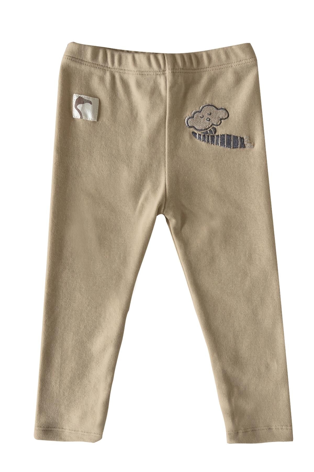 Auntie Me / BISCOTTI ‘CLOUD WITH SCARF’  LEGGING100% organic cotton brushed  rib -GOTS certified Krem