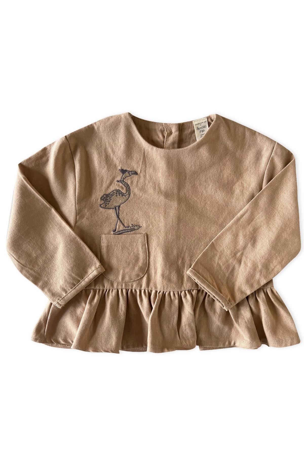 Auntie Me / BRUSH ‘FLAMINGO SURFING’ FLANNEL SHIRT100% organic cotton flannel-GOTS certified Gülkurusu