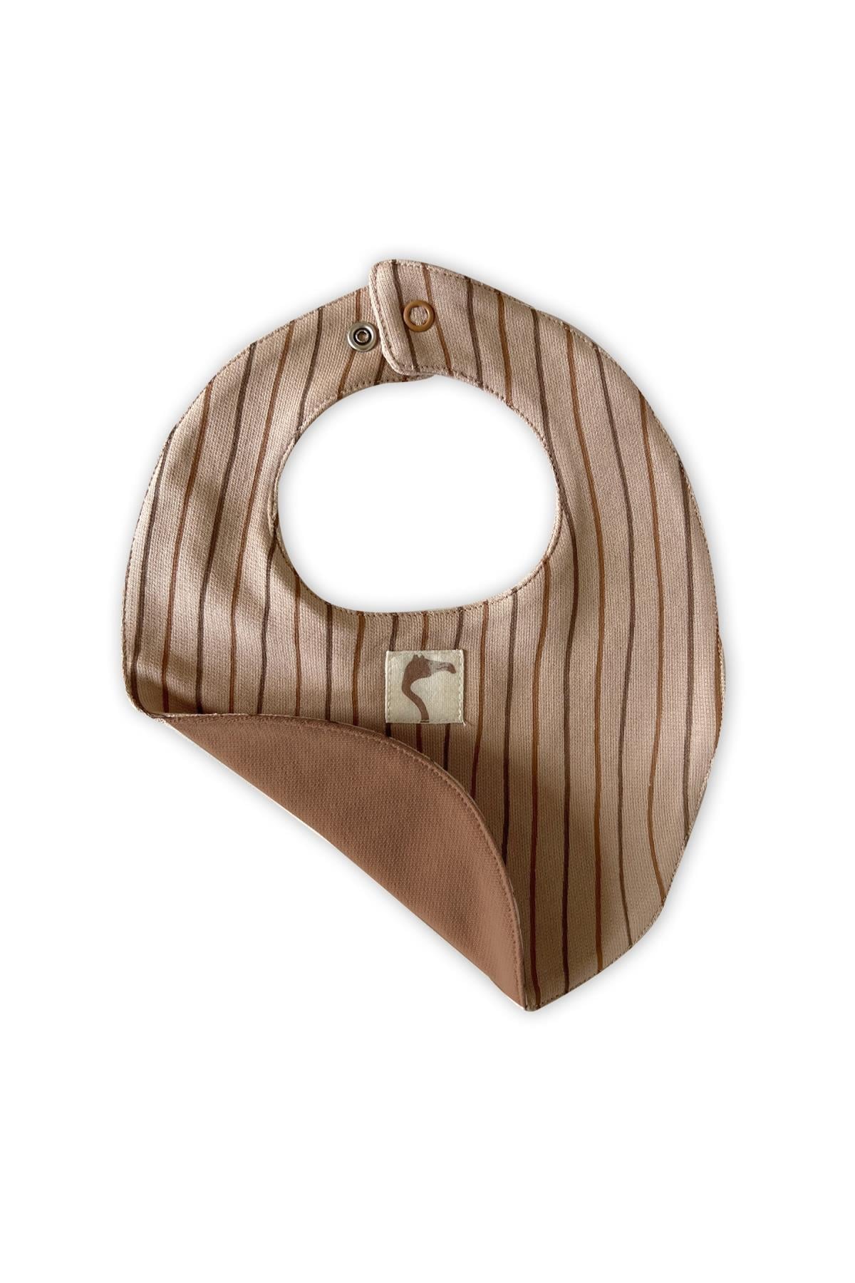 Auntie Me / ‘WAVY STRIPED’ DOUBLE SIDED BIB100% organic cotton futter-GOTS certified Çok Renkli