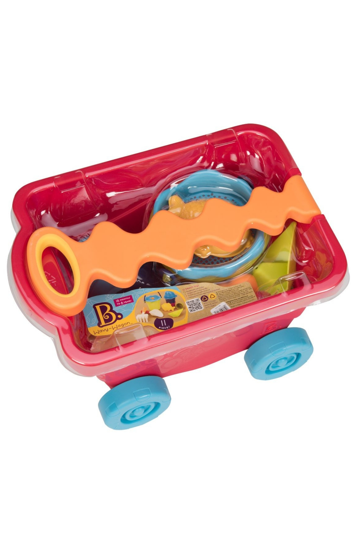 B.Toys Kırmızı Plaj Vagonu Çok Renkli
