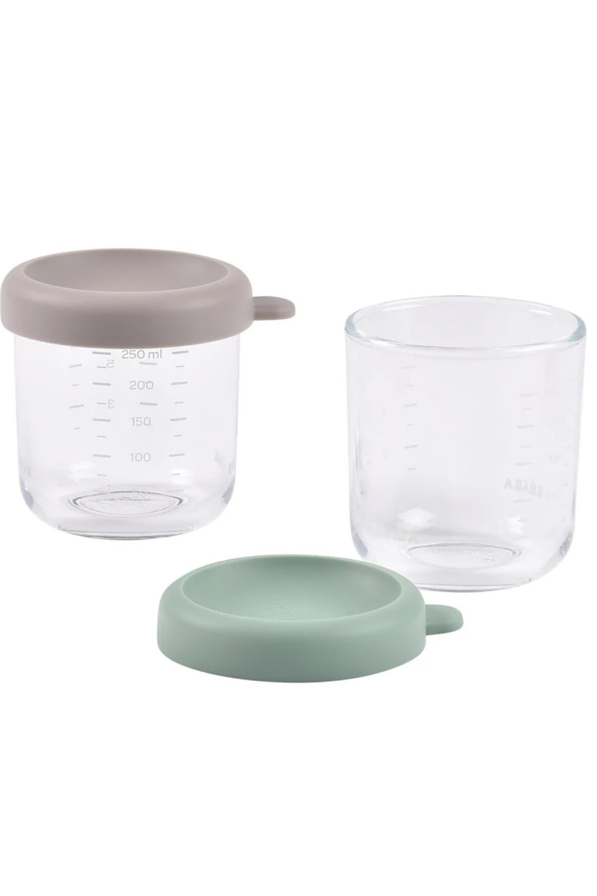 Beaba / Bebek cam mama kavanozu 2li set, 250 ml Sage green / 250 ml Gazelle Çok Renkli