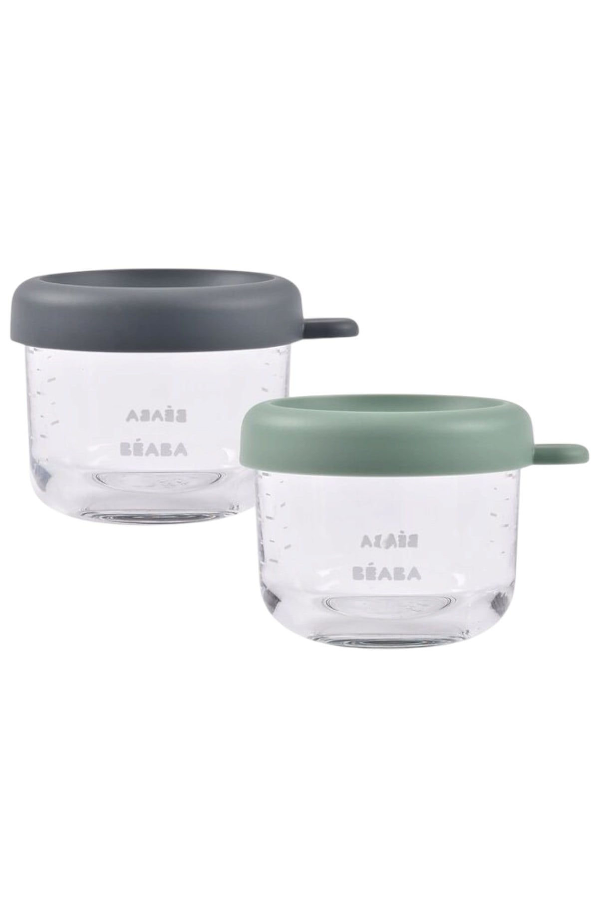 Beaba / Bebek cam mama kavanozu 2li set, 150 ml Mineral / 150 ml Sage Green Çok Renkli