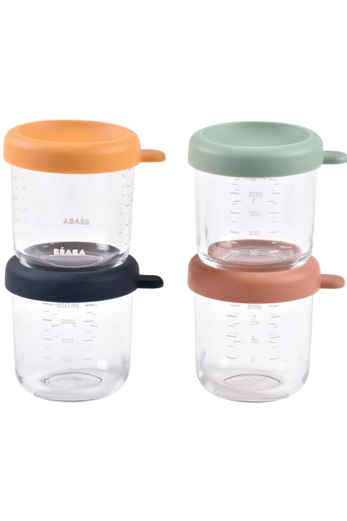 Beaba / Bebek cam mama kavanozu 4lü set 250 ml, Sunrise color mix Çok Renkli