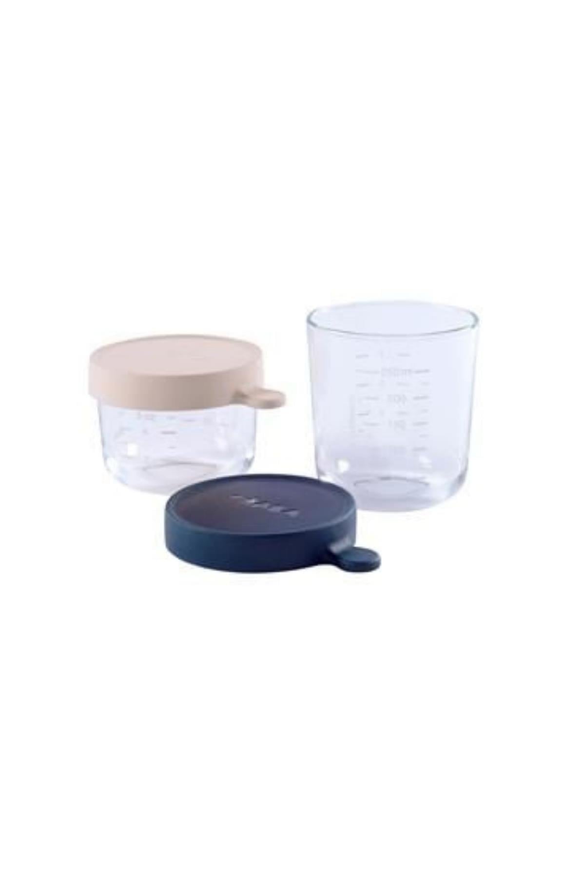Bebek cam mama kavanozu 2li set, 150 ml pink / 250 ml dark blue Std