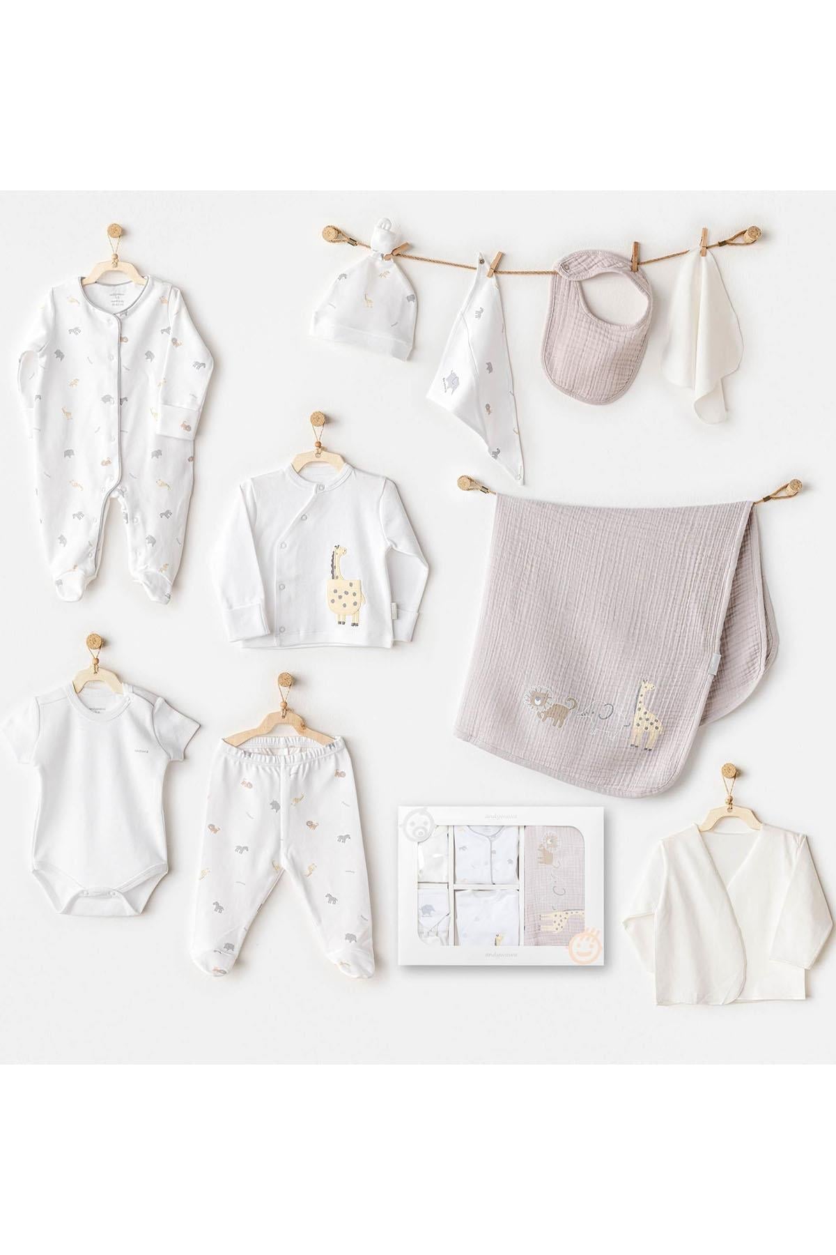 BEBEK HASTANE ÇIKIŞI 10 PCS NEWBORN SET LITTLE KING WHITE