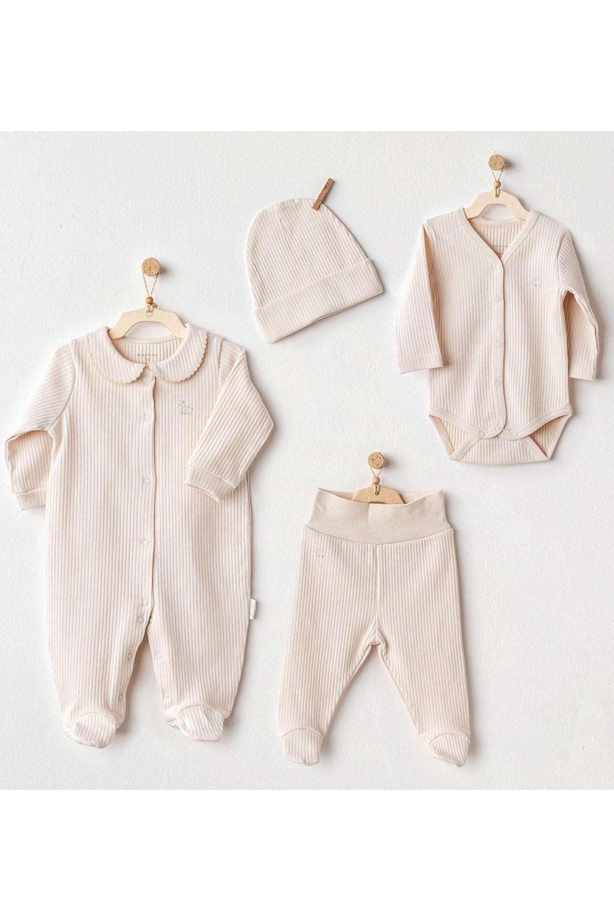 BEBEK HASTANE ÇIKIŞI 4 PCS NEWBORN SET BEAR TIME L.BEIGE