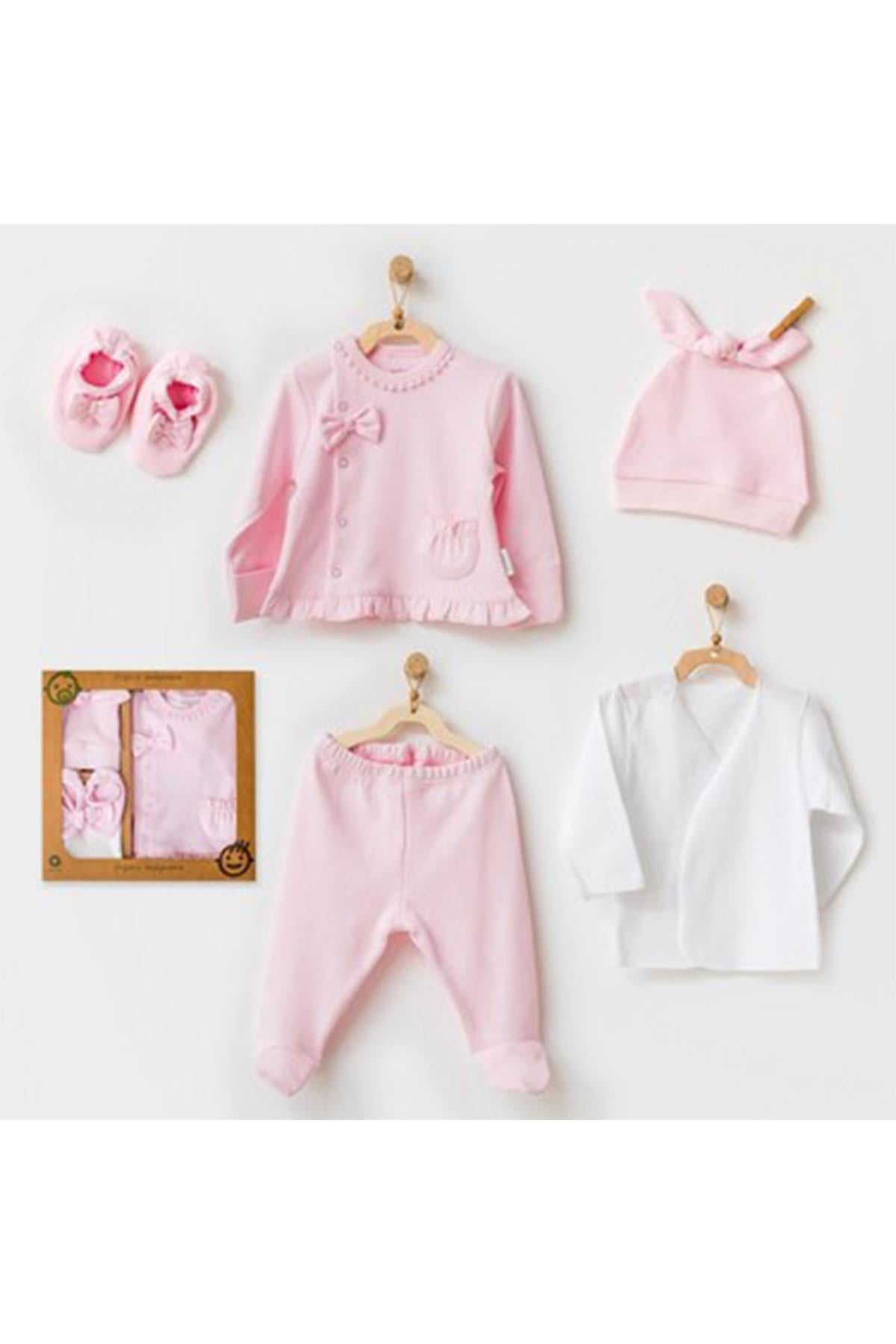 BEBEK HASTANE ÇIKIŞI 5 PCS NEWBORN SET NATURA WAWA PINK