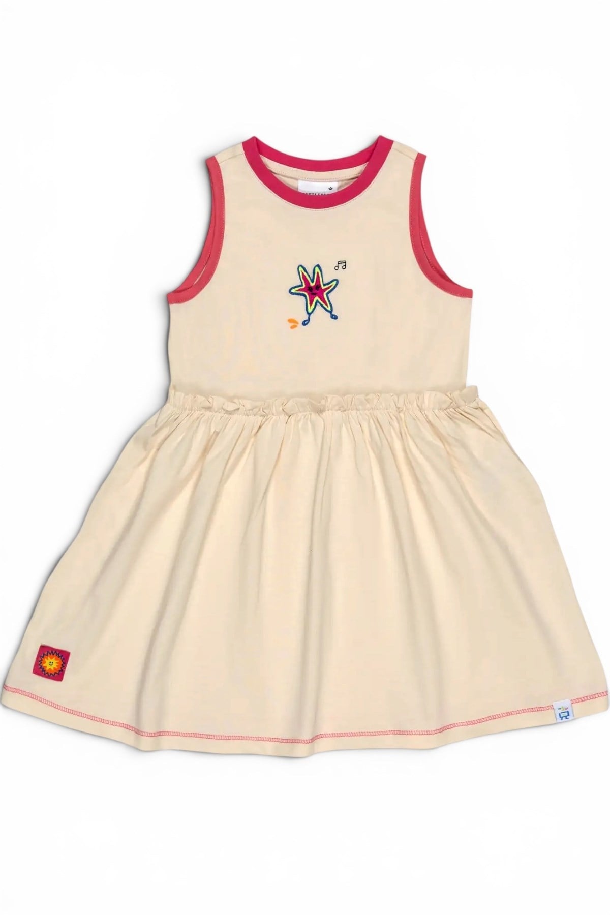 Beetlebeez / Happy Starfish Frilled Dress_Lime Çok Renkli