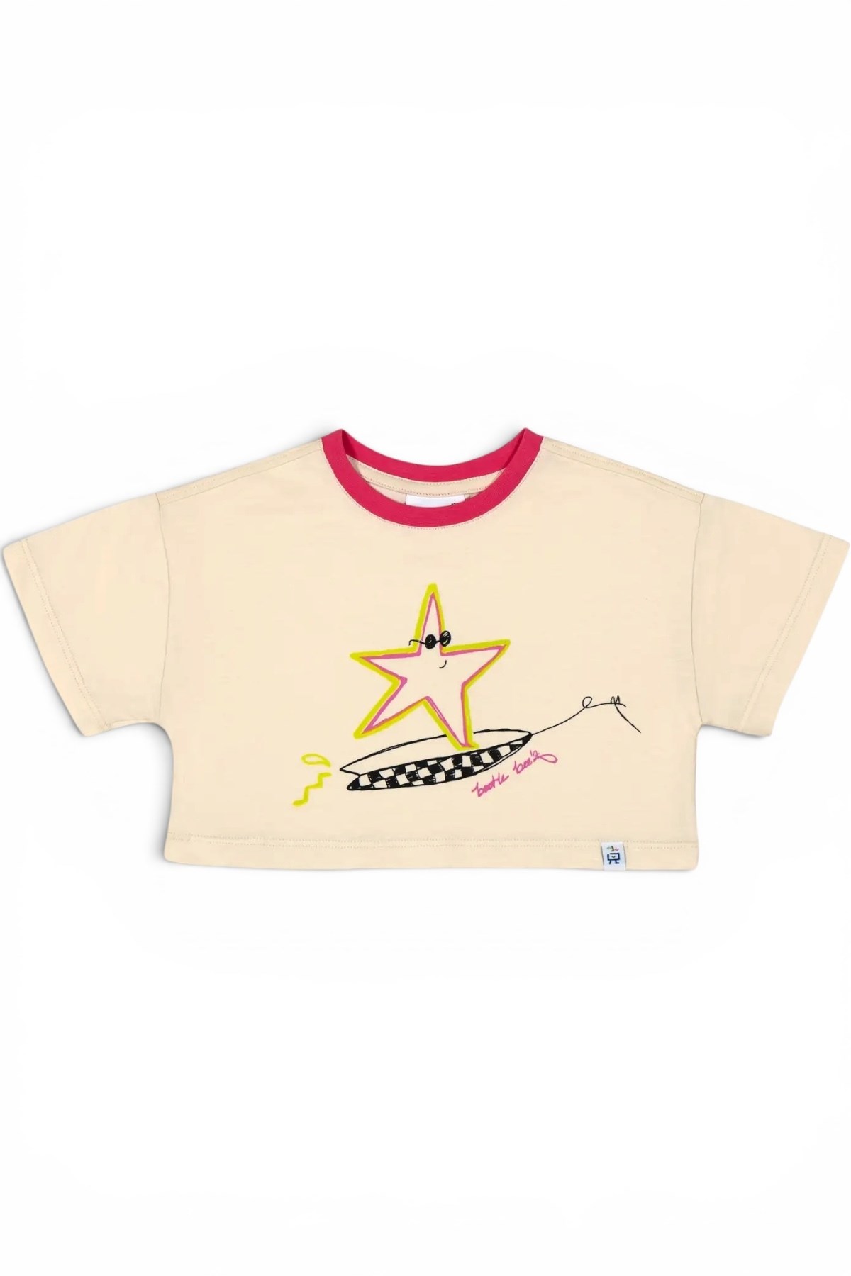 Beetlebeez / Surfer Starfish Crop T-Shirt_Ecru Çok Renkli