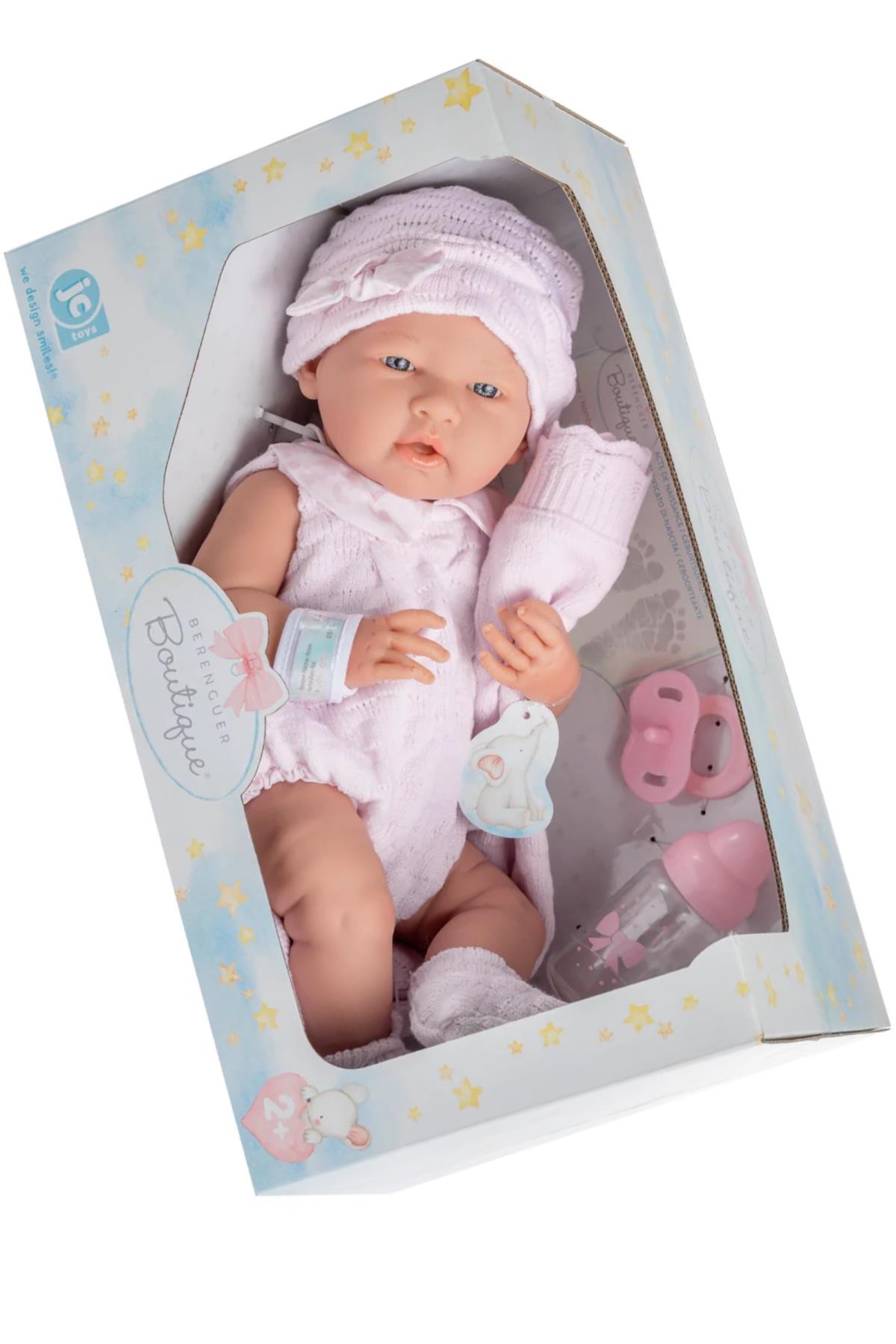 Berenguer Gerçekçi Yenidoğan Oyuncak Kız Bebek 38 cm ve Örme Battaniye Çok Renkli