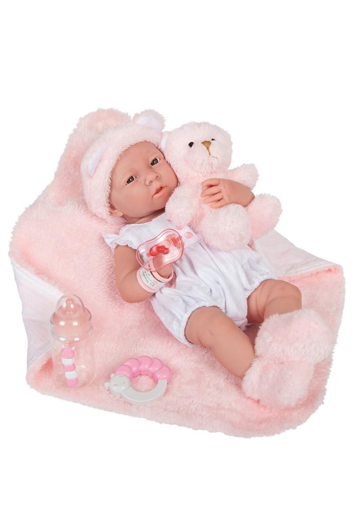 Berenguer Gerçekçi Yenidoğan Oyuncak Kız Bebek 39 cm ve Pembe Ayı Çok Renkli