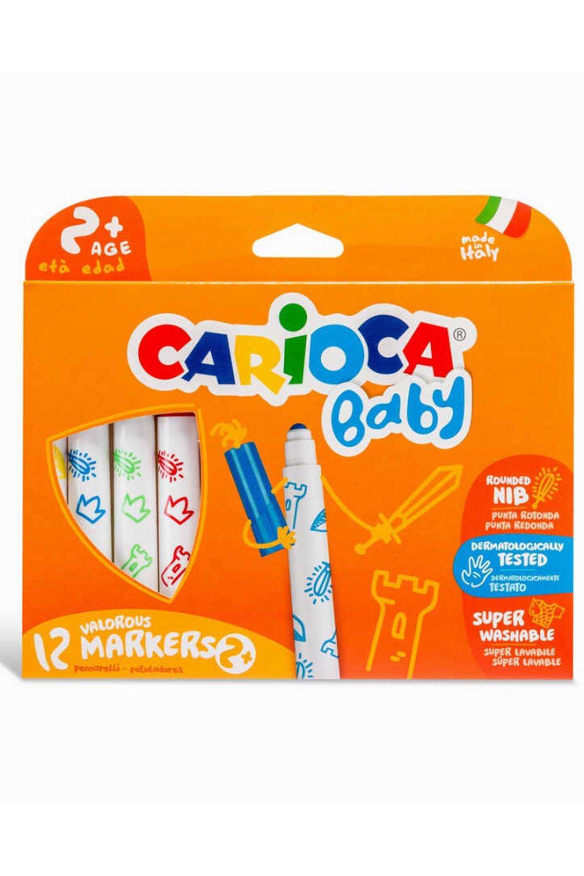 Carioca / JUMBO BEBEK SÜPER YIKANABİLİR KEÇELİ BOYA KALEMİ 12'Lİ 2+ YAŞ Çok Renkli