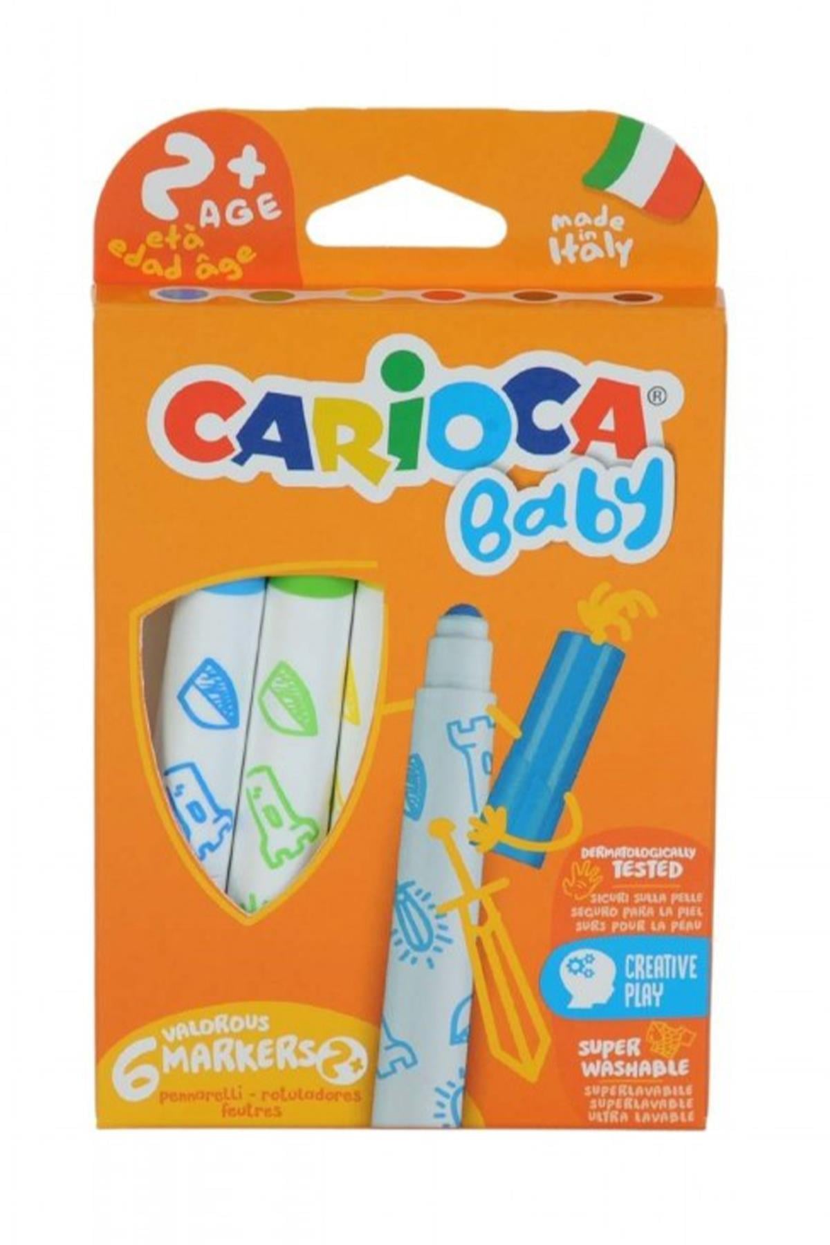 Carioca / JUMBO BEBEK SÜPER YIKANABİLİR KEÇELİ BOYA KALEMİ 6'LI 2+ YAŞ Çok Renkli