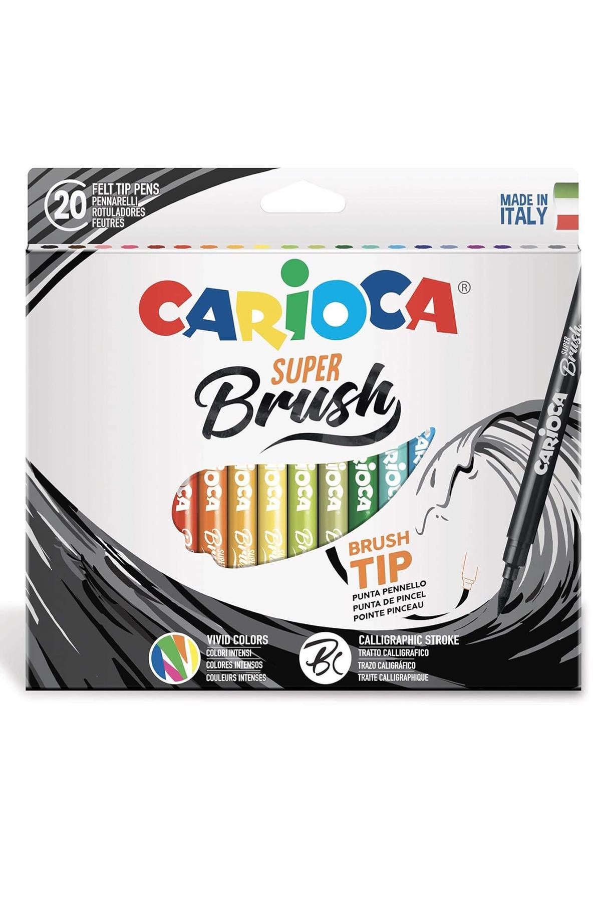 Carioca / SUPER BRUSH KEÇELİ BOYA KALEMİ 20'Lİ Çok Renkli