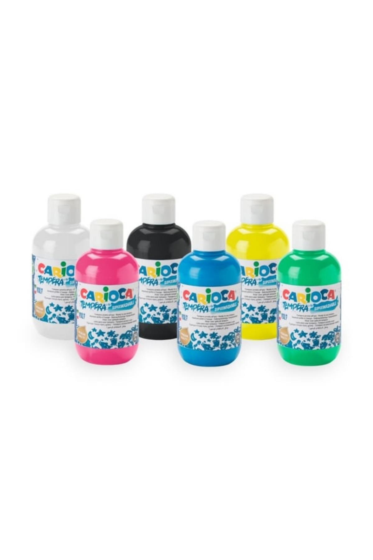 Carioca / TEMPERA SULU BOYA SÜPER YIKANABİLİR 6 RENK 250 ML SET Çok Renkli