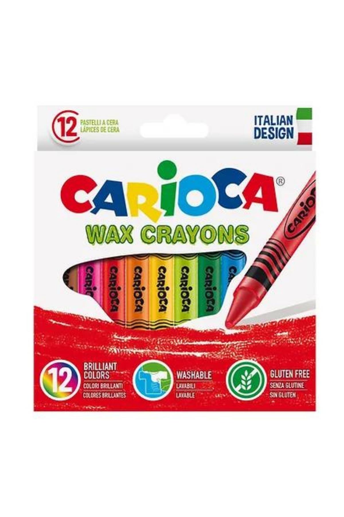 Carioca / WAX YIKANABİLİR PASTEL BOYA KALEMİ 12'Lİ Çok Renkli