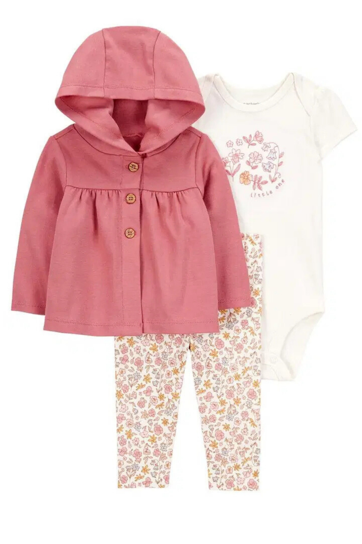 CARTER'S / Layette Kız Bebek 3Lü Hırkalı Pembe