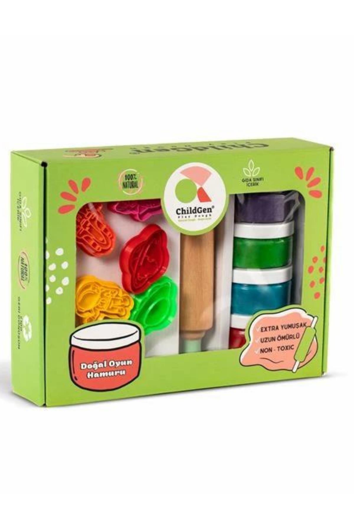 Childgen / PREMIUM SET -  UZAY* 4 adet oyun hamuru*1 adet merdane*12 adet detaylı kalıp Çok Renkli