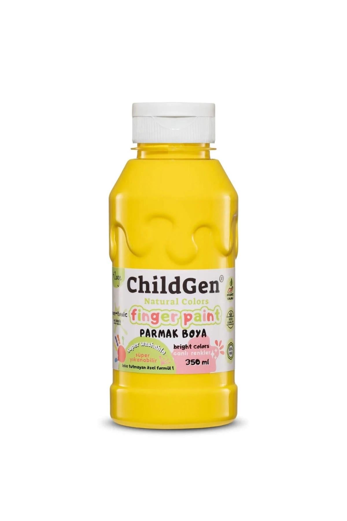 Childgen / Süper Yıkanabilir Parmak Boya 350 ml şişe Sarı