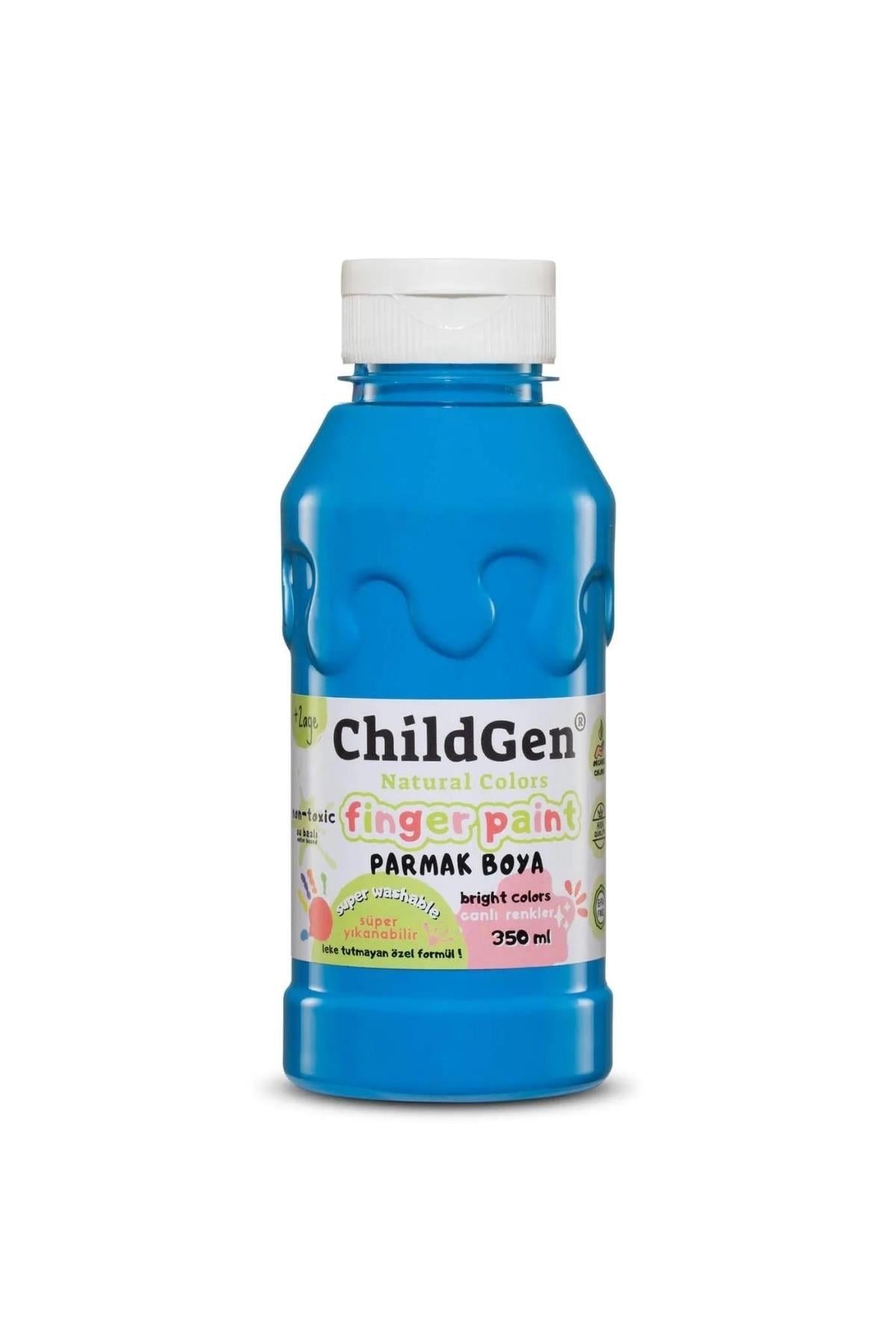Childgen / Süper Yıkanabilir Parmak Boya 350 ml şişe Mavi
