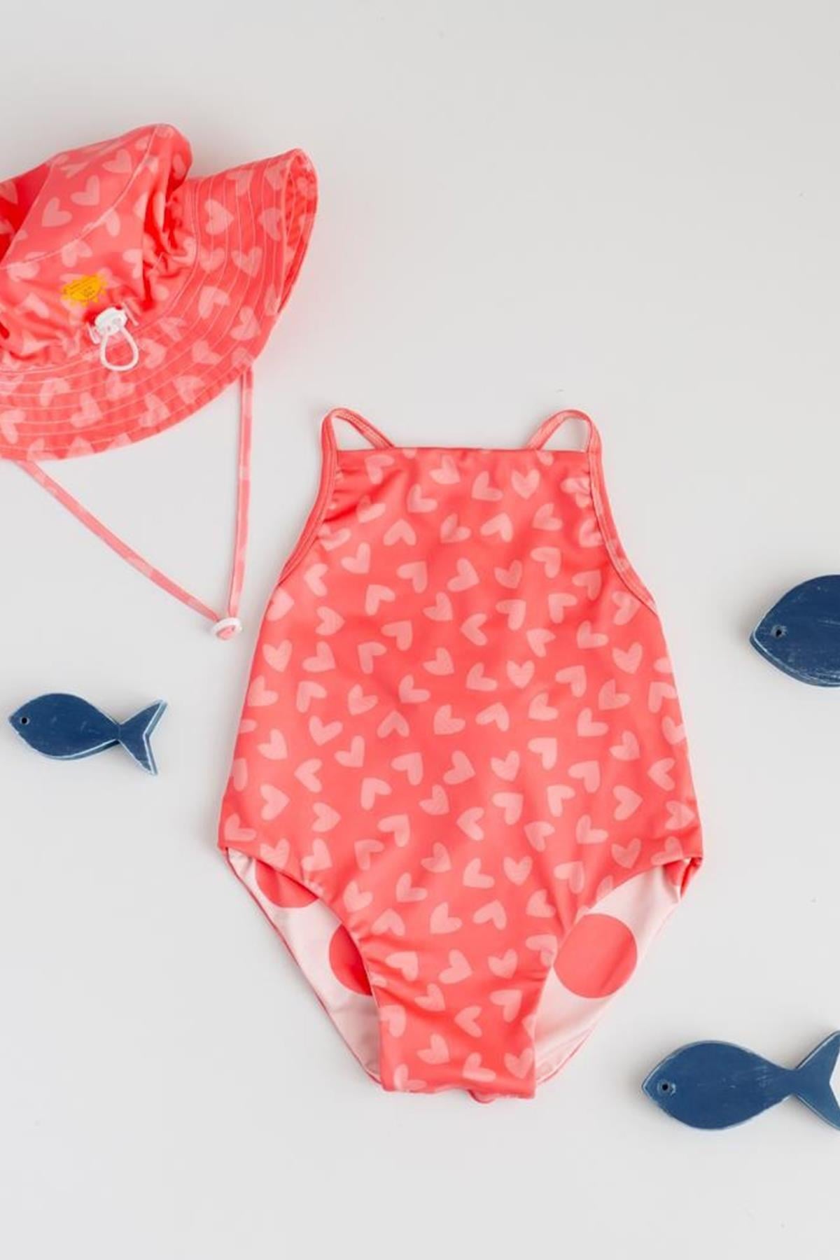 Çift taraflı - Kız Mayo - alttan çıtçıtlı - Kiraz  & Puantiye Kiraz