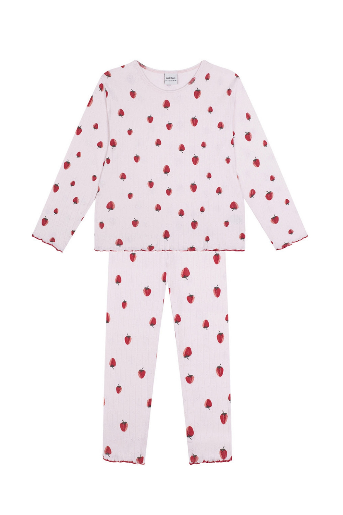Çilek Uzun Kollu Pijama Takımı Pembe