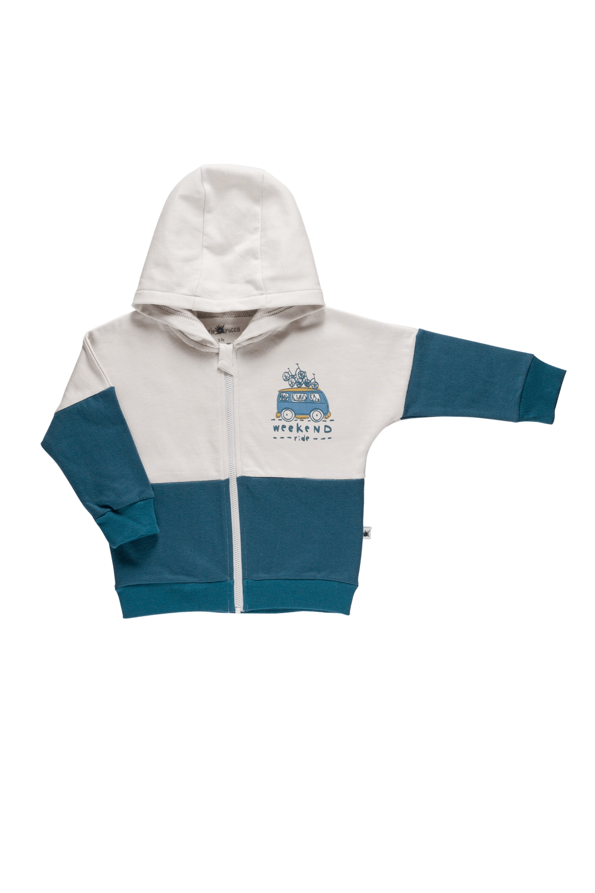 Color-Block Kapüşonlu Sweatshirt Mavi