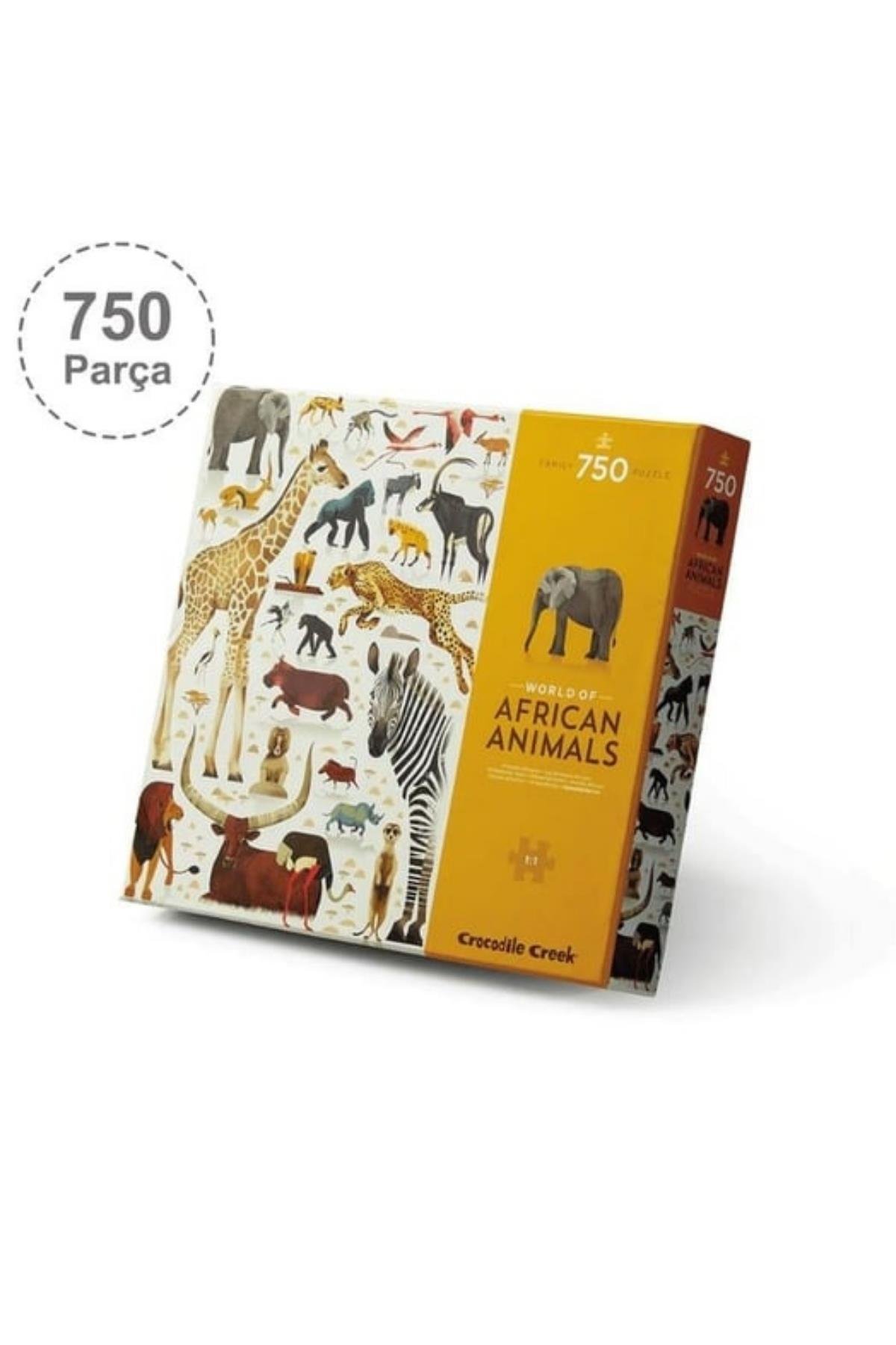 Crocodile Creek Aile Puzzle - 750 Parça - Afrika Hayvanları Dünyası Çok Renkli