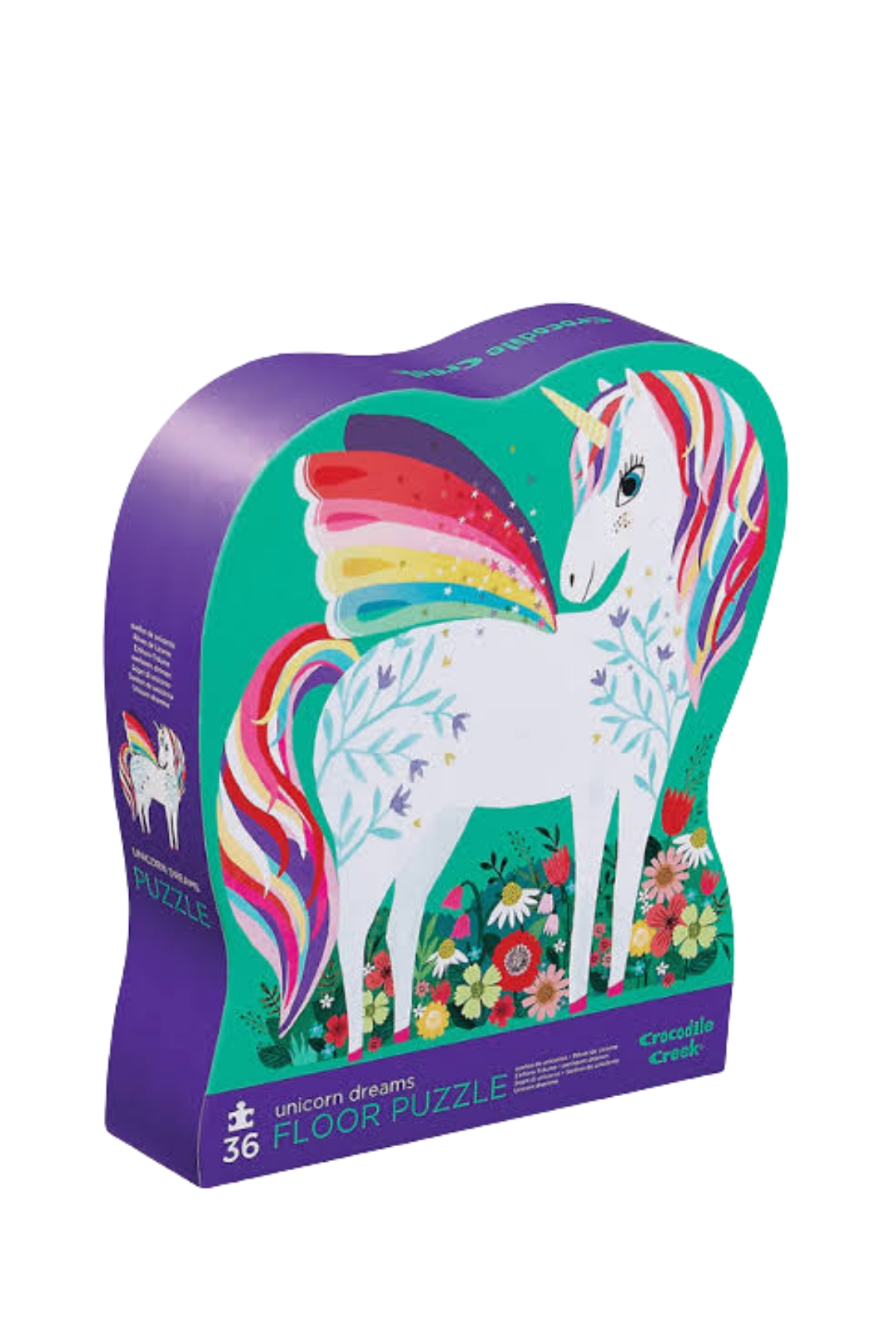 Crocodile Creek Dekoratif Puzzle - 36 Parça - Unicorn Çok Renkli