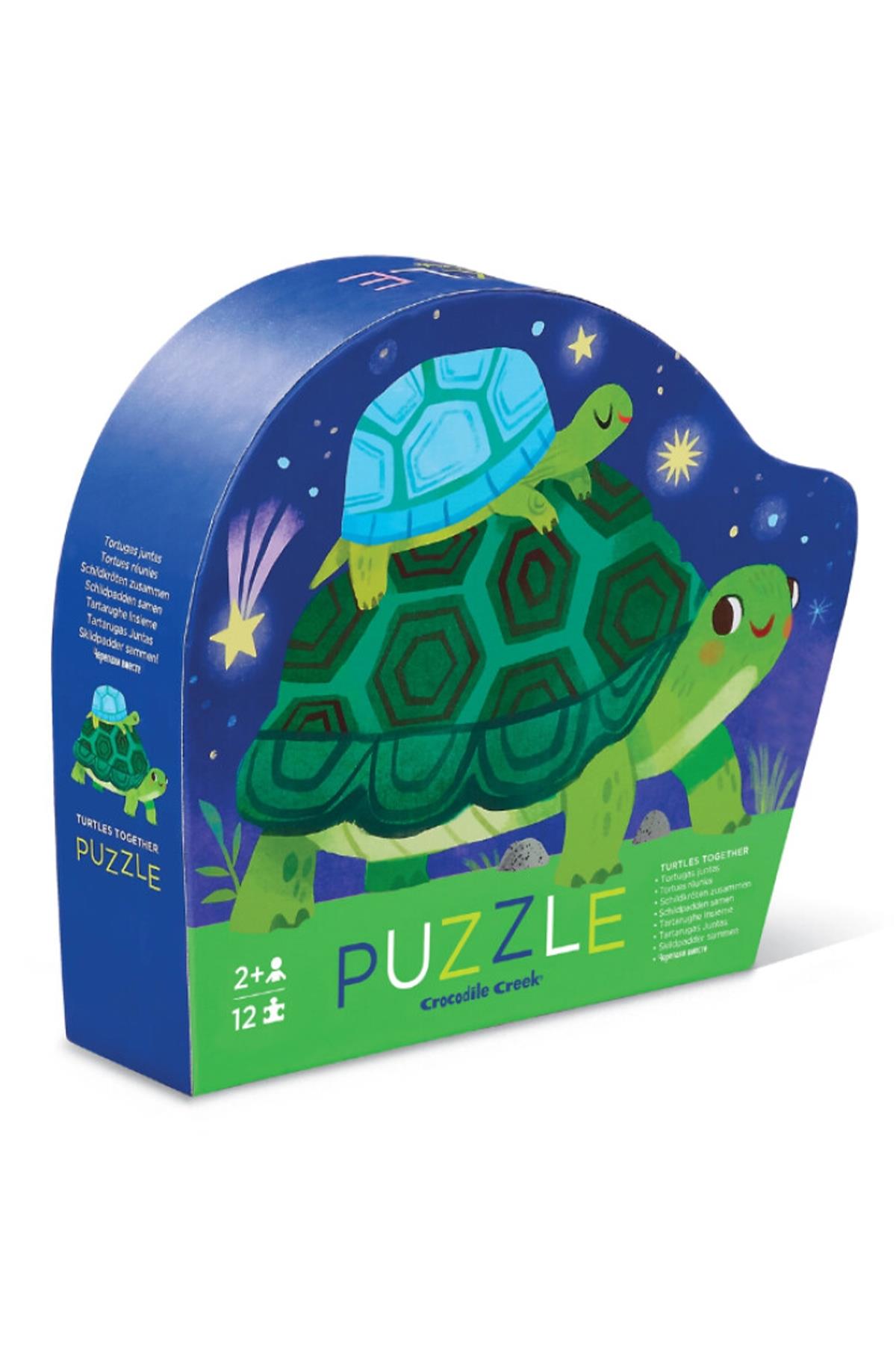 Crocodile Creek Mini Puzzle - 12  Parça - Kaplumbağalar Çok Renkli