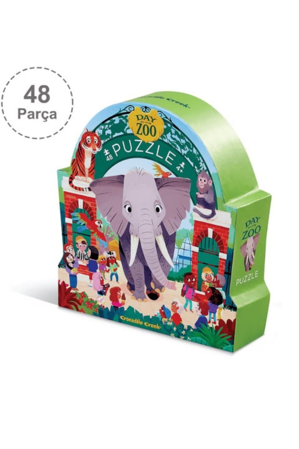 Crocodile Creek Müzede Bir Gün Puzzle - 48 Parça - Hayvanat Bahçesi Çok Renkli