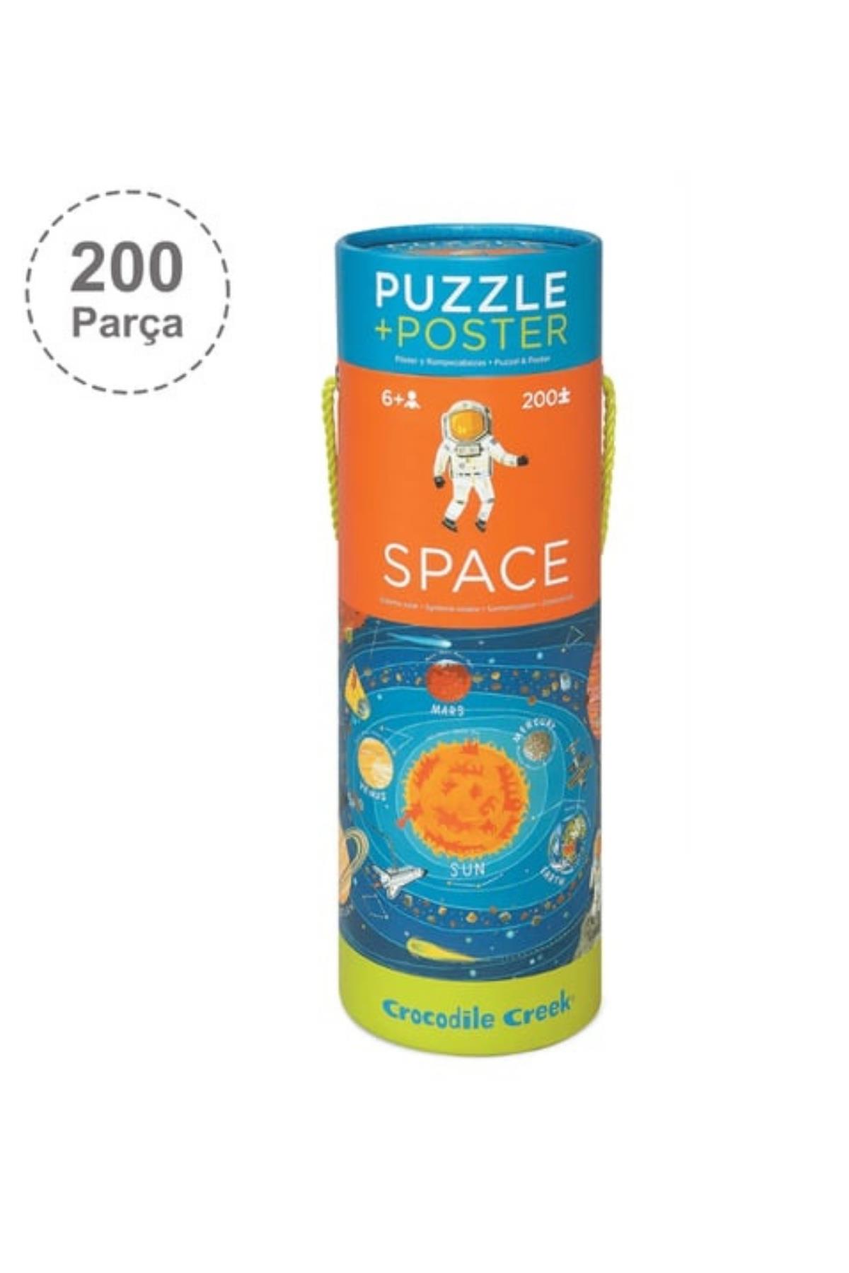 Crocodile Creek Poster Puzzle - 200 Parça - Uzay Çok Renkli