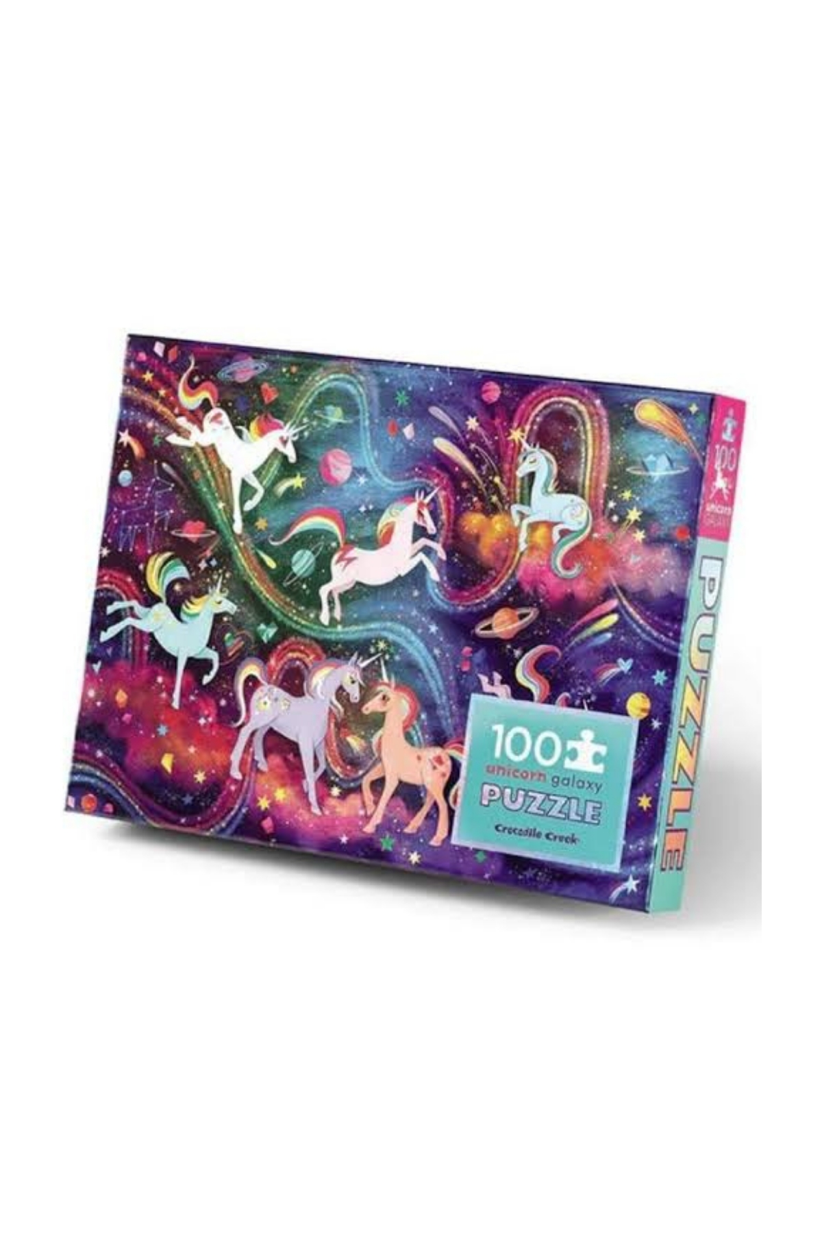 Crocodile Creek Puzzle - 100 Parça - Unicorn Galaksi Çok Renkli