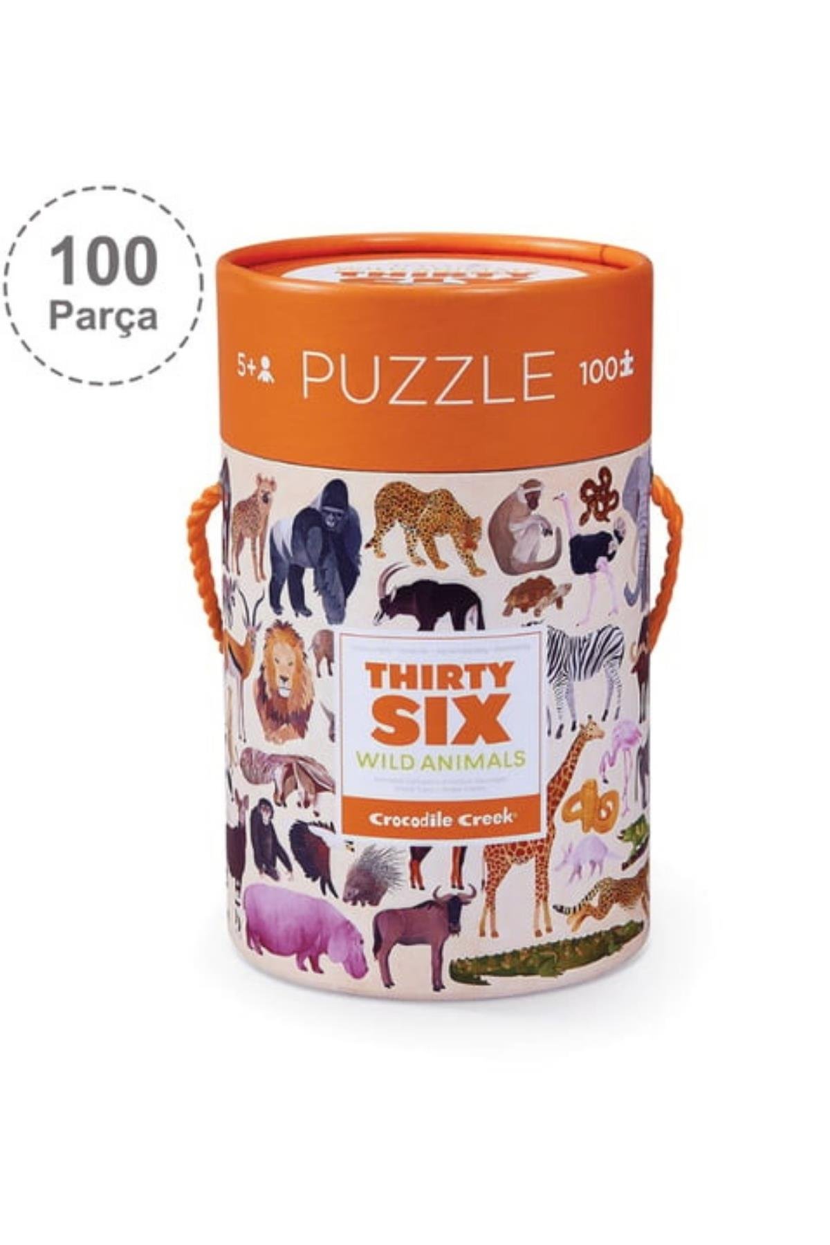 Crocodile Creek Puzzle - 100 Parça - Vahşi Hayvanlar Çok Renkli