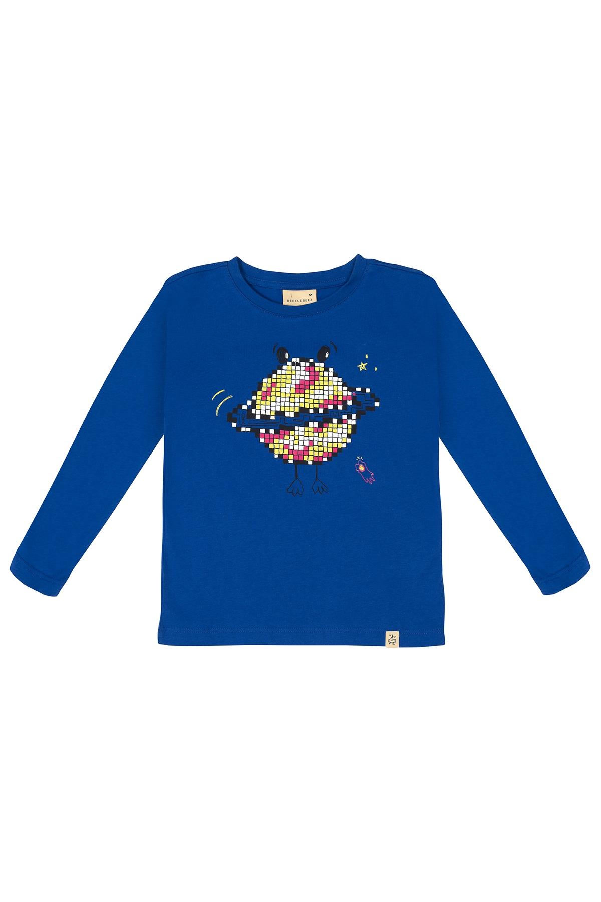 DANCING PLANET T-SHIRT - BLUE Mavi