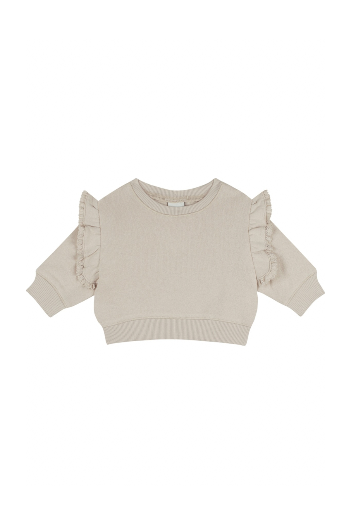 Dantel Detaylı Sweatshirt Krem