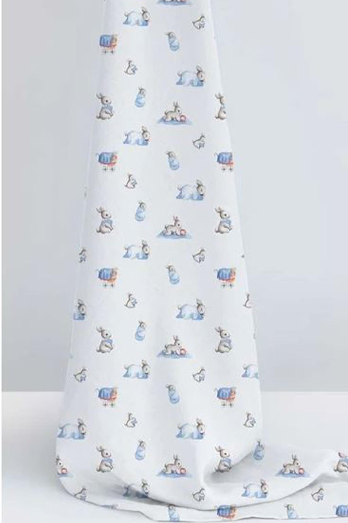 Deux Lapins / Bébé Lapin Müslin Bebek Örtü 100x100 cm std