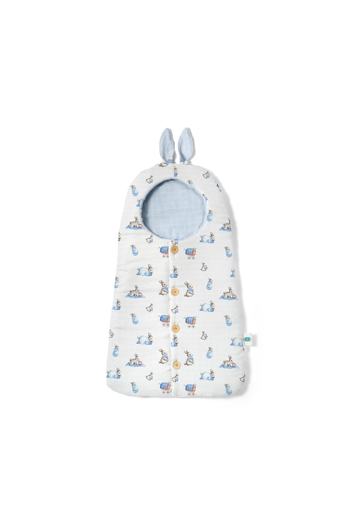 Deux Lapins / Bébé Lapin Müslin Kundak Battaniye std