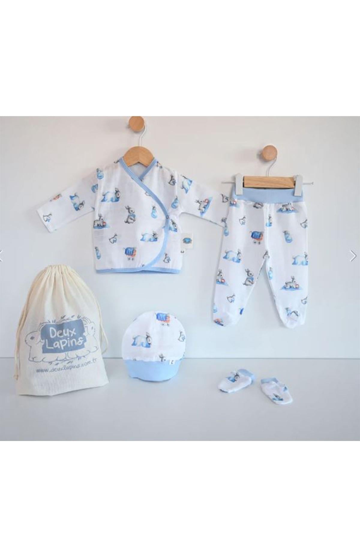 Deux Lapins / Bebe Lapin 4 Parça Yenidoğan Hastane Çıkış Seti std