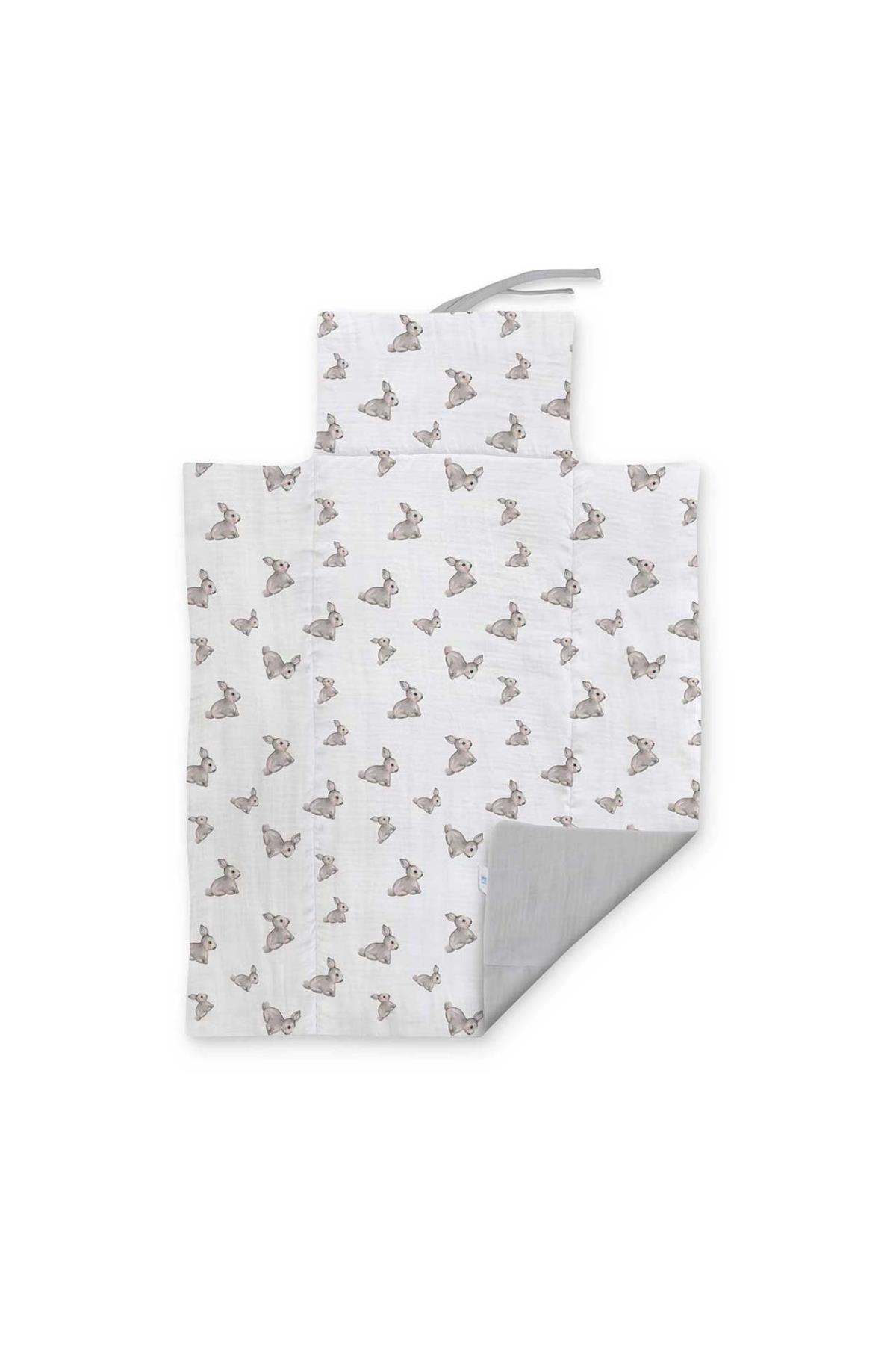 Deux Lapins / Iconique Lapin Müslin Bebek Alt Açma Matı std